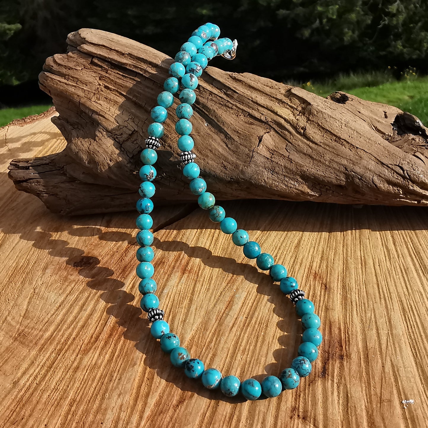 Heilsteinkette SEELENFRIEDEN mit Türkis aus TIBET!!! 6mm Kugeln 39cm oder nach Mass