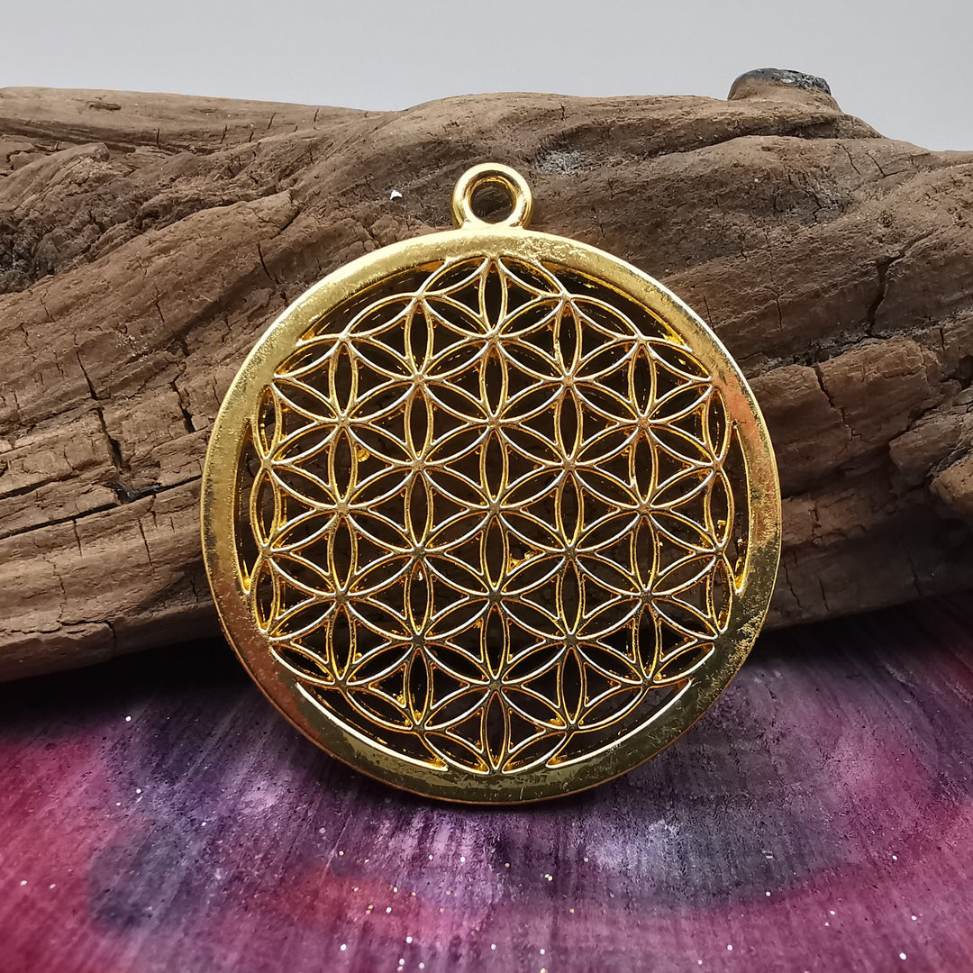LEBENSBLUME Zinklegierung GOLDFARBEN 4cm 4 Stk.