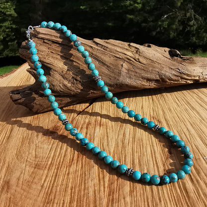 Heilsteinkette SEELENFRIEDEN mit Türkis aus TIBET!!! 6mm Kugeln 39cm oder nach Mass