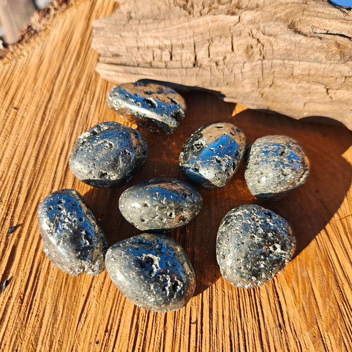 Pyrit (Lichtverankerung) Trommelsteine Extraqualität Peru 2 Grössen