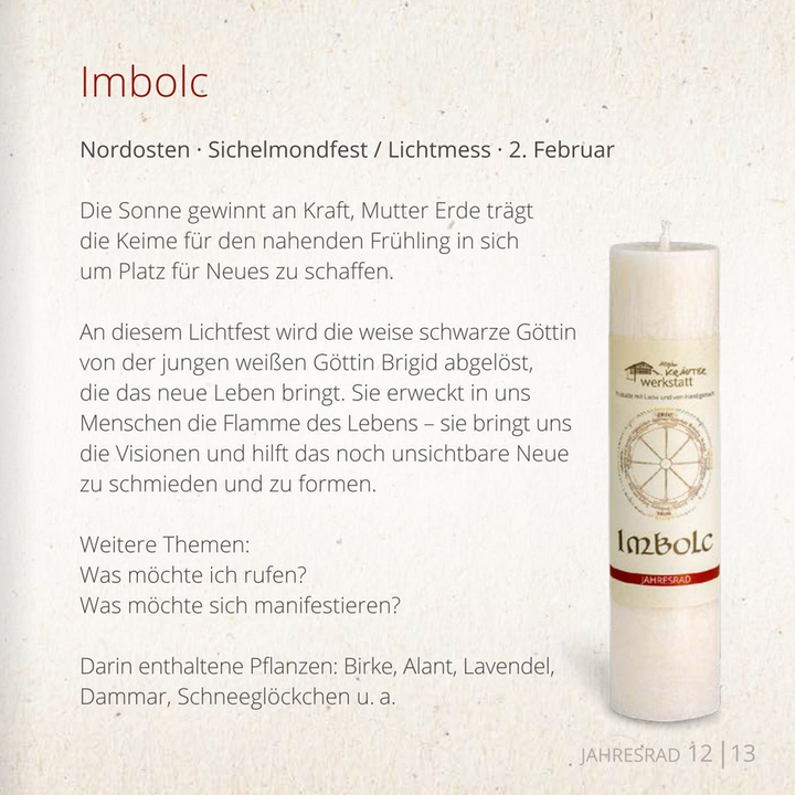 IMBOLC - Allgäuer Heilkräuter Kerze